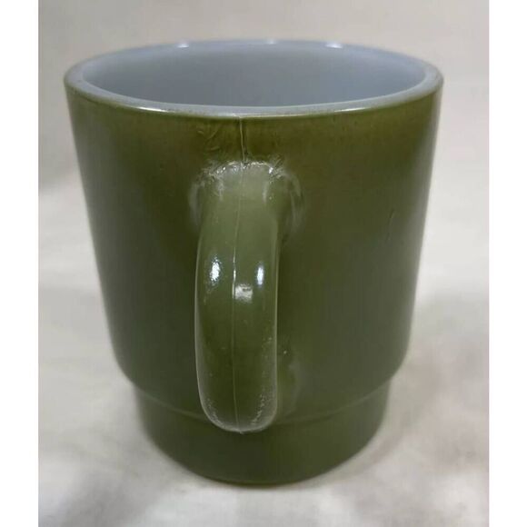 Anchor Hocking Green Fire-King Ware Made in the USA 8 oz. Coffee Tea Cup Mugs Se - Picture 4 of 7